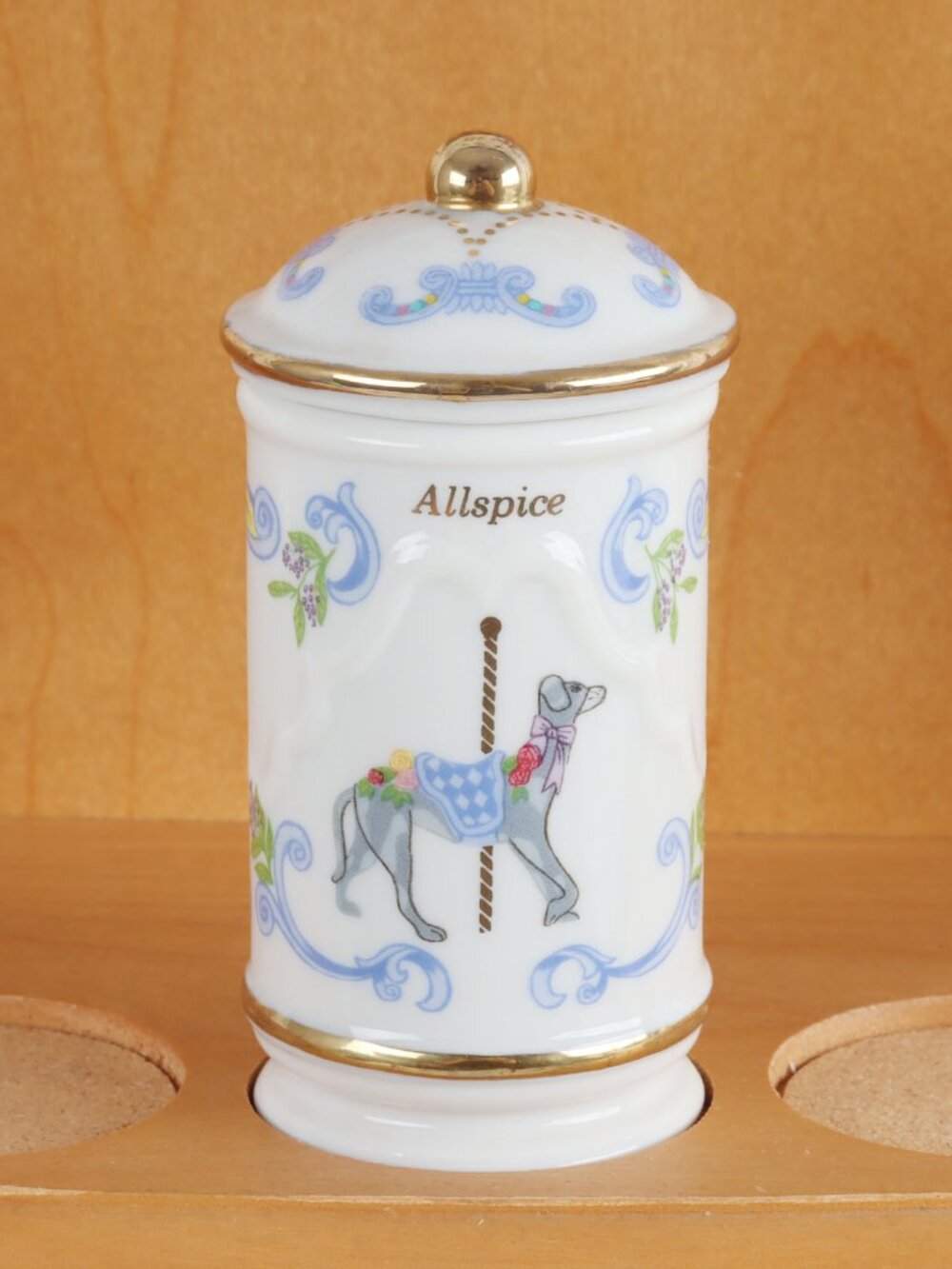 Vintage LENOX Allspice Spice Jar & Lid - The Spice Carousel Collection